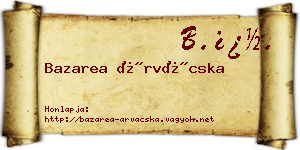 Bazarea Árvácska névjegykártya